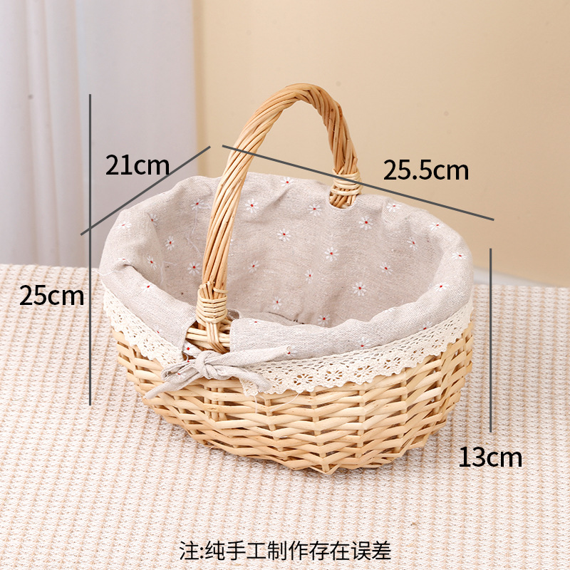 Willow egg fruit basket storage basket manufacturers portable outdoor picnic basket egg basket flower basket for girlfriends