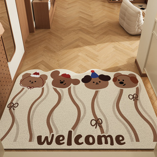 Floor Mat Entry Door Dirt Resistant Silk Ring Floor Mat Household Cat Entry Door Non-Slip Foot Mat Outdoor Scraping Mud and Soil Can be Cut