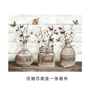 Amazon Farmhouse Plant Living Room Decorative Painting English Deadly Canvas Mural Soaked Eucalyptus Butterfly Bathroom Hanging Painting