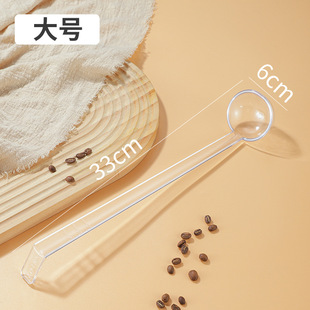 PC transparent plastic long handle Spoon Bowl special spoon milk tea shop small spoon Pearl sauce spoon buffet spoon
