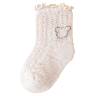 25 Baby Summer Thin Mesh Breathable Cute Cartoon Short Socks Comfortable Breathable Baby Ear Edge
