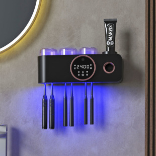 Ultraviolet Electric Toothbrush Disinfection Rack Intelligent Storage Rack Household Non-Drilling Toilet Multifunctional Drying and Sterilization