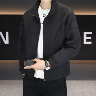Spring and Autumn New Fashion Fashion Fixings Men's Vertical Collar Outdoor Hong Kong Style Jacket Jacket Men's Spring Jacket