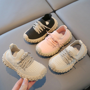Children's sneaker Breathable Mesh Shoes 2025 Spring and Autumn Boys Casual Shoes Knitted Girls Coconut Shoes Soft Bottom Baby Shoes