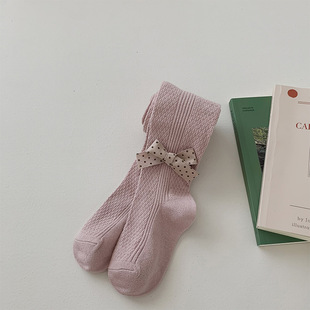 Children's spring and summer mesh leggings cute bow spring and autumn wear students baby girls pantyhose wholesale