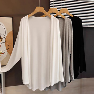 Mid-length Modal Sunscreen Cardigan Shawl Air-conditioning Shirt Women's Spring and Summer New Fashion Loose Top Thin Coat Trendy