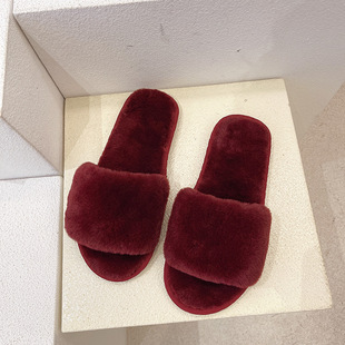 Large size Mao Mao slippers women's perennial autumn and winter New Home flat warm slippers online popular fashion cotton slippers
