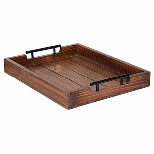 Cross-Border Amazon Best-Selling Rectangular Pine Tea Tray Kung Fu Tea Set Water Cup Solid Wood Tray Home Customization