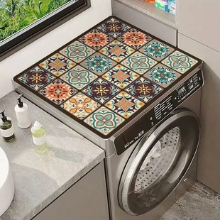 Cross-border TEMU Flower Washing Machine Dust Cover Kitchen Countertop Drying Mat Small Fresh Retro Pattern Shading Household