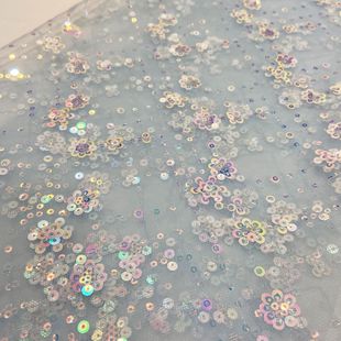 Beaded Mesh Fabric 3mm5mm Laminating Sequin Plaid Fantasy Glitter Decorative Cloth Skirt Headwear Fabric