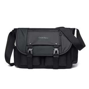 Large Capacity Business Men's Bag Multi-functional Casual Shoulder Bag Tooling Style Men's Personalized Outdoor Travel Commuter Crossbody Bag