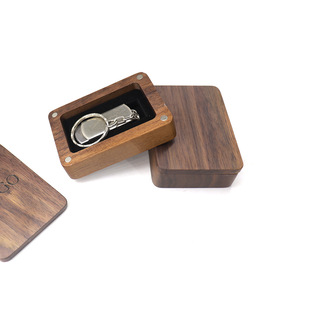 Массивная древесина черного ореха USB коробка для хранения подарка портативная ручная магнитная упаковка подарочная деревянная коробка маленькая коробка лазер