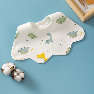 Baby waterproof cotton bib fresh Children's bib four seasons available baby bib cartoon fan-shaped bib