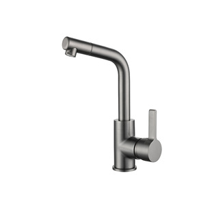 Source manufacturers all copper water plating gun ash kitchen faucet hotel household vegetable basin hot and cold three-way faucet