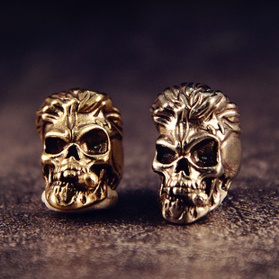 American Brass Big Back Hip Hop Smoking Skull Knife Pendant EDC Umbrella Rope DIY Decoration Accessories Cross-border Small String Decoration