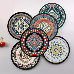 Nordic Style Placemat Ins Style Ritual Anti-scalding Heat Insulation Dirt Resistant Dish Plate Dining Table Tableware Round Table Mat Cup