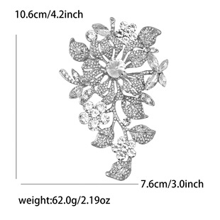 Europe and the United States new hot alloy crystal large glass brooch high-end temperament women's clothing corsage jewelry pins