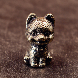 Handmade Edc Puppy Cross-Border Hot-Selling Keychain Pendant Brass Knife Pendant DIY Copper Jewelry Backpack Pendant Wholesale