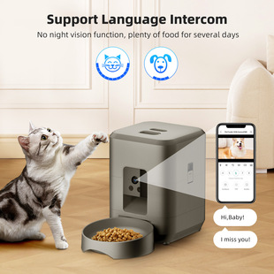 Amazon Explosions 2L Square Video Pet Feeder Intelligent Feeder Timing Quantitative Remote Feeding