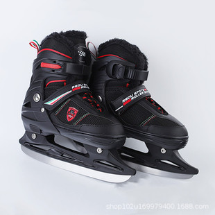 Hot Thickened Velvet Skating Shoes Ball Knife Shoes Speed Skating Skating Shoes Suitable for Beginner Factory Straight Hair Children in Class