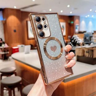 Любовь градиент применимо S23U Магнитный чехол для телефона Samsung S23FE Блестящий Защитный чехол S21FE/S22 мягкий чехол