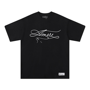 American fashion brand amiri Short-sleeved T-shirt short sleeve T-shirt men's and women's loose letter printed summer