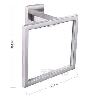 [Cross-border supply] Amazon 304 stainless steel square towel ring perforated bathroom towel rack kitchen pendant