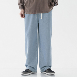 LKTM Men # Летние тонкие американские ретро модные прямые джинсы для мужчин
