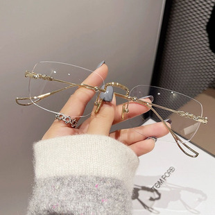 Ultra-light Frameless Presbyopia Glasses Men's High-grade Anti-blue Light Anti-fatigue Anti-blue Light Mirror Middle-aged and Elderly Women's High-definition Presbyopia Glasses