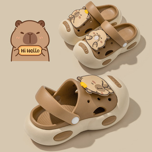 Slippers Women's Summer Outer Wear 2025 New Style Hole Shoes Thick Sole Home Indoor Bathroom Non-slip Baotou Slippers Women's Summer