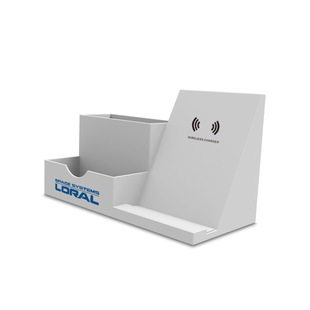 New pen holder wireless charge 15W multi-functional business card storage box pen holder charger auto show gift
