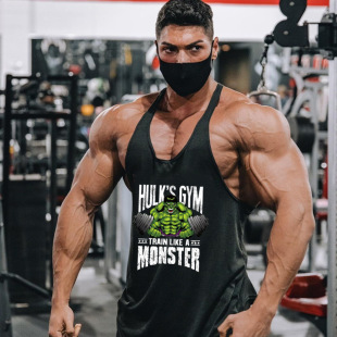 AliExpress European and American Fine Sling Real Bodybuilding Fitness Men's Cotton Deep Digging I-Character Loose Sports Vest