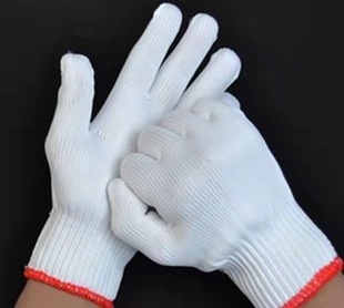 Factory wholesale yarn gloves encrypted cotton yarn cotton nylon gloves printable LOGO protective gloves