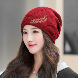 Hat Women's Autumn and Winter Korean-style All-match Women's Warm Heap Hat Fashionable Winter Moon Hat Toe Hat Knitted Wool Hat