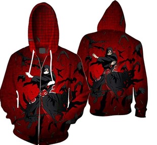 Naruto 3D Printed Pullover Hooded Sweater Spring and Autumn Couples Sweatshirt