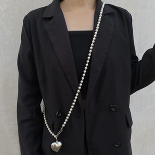 Metal Wind Internet Red Big Love Pearl Strap Chain Women's Decorative Love Accessories Waist Chain Crossbody Fashion Belt