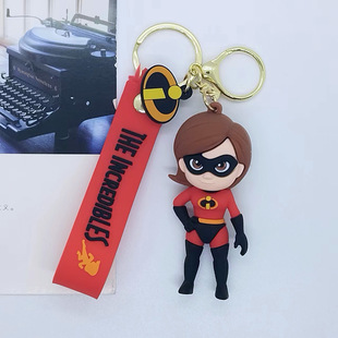 Cross-border creative cartoon character pig pig Superman key chain pendant bag car key chain accessories gift wholesale