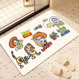 Cartoon Toy Story Bathroom Mat Toilet Diatom Mud Water Absorbent Quick-drying Foot Mat Toilet Door Mat