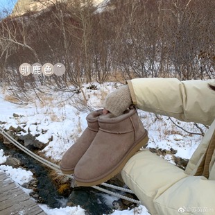 [sheli Su Yinyin] Winter cotton-padded jacket ~ New sheepskin fur integrated flat short snow boots women's short boots