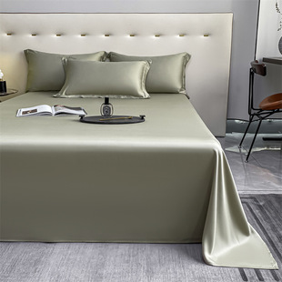 Summer solid color 100s Tencel single sheet simple plain single double sheet light luxury bedding wholesale