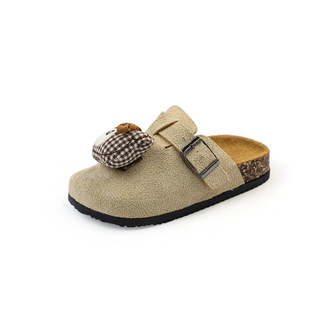 Girls' Birkenth Half Slippers Spring and Summer 2025 New Soft Bottom Baotou Outwear Slip-on Lazy Shoes for Large Children Slippers