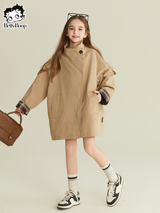 Betty Children's Wear Girls' Spring and Autumn Stylish Casual Coat Coat 2025 New Girl Big Boy Children's Fashion Top