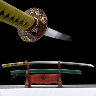 Longquan Sword T10 Steel Covered with Soil Burning Blades All Burn Splash Water Pattern White Command Sword Samurai Sword Cold Weapon Unopened Blade