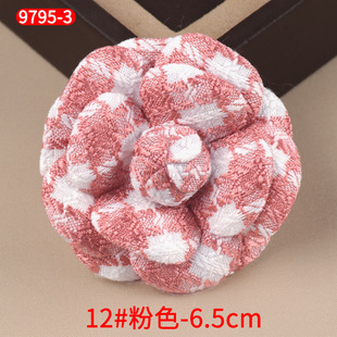 High-End 6.5cm Classy Small Fragrant Thick Floral Nylon Super-Shaped Camellia Jewelry Corsage Decorative Flower Accessories