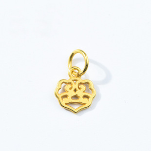 National Tide Elegant Hollow Plate Zhou Family Same Style Imitation Sand Gold Antique Style Happy Fortune Pendant DIY Jewelry Accessories