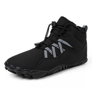 Winter men's snow boots thickened waterproof non-slip cotton-padded shoes for the elderly warm fleece-lined mid-top middle-aged short boots