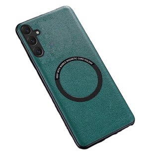 New Samsung S25edge Magnetic Suction PU Phone Case Wireless Charging A56 Leather Full Covering Drop-Resistant Protective Case