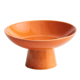 Ceramic High Foot Fruit Plate Large Supply Plate Display Plate Cake Dried Fruit Dim Plate Fruit Basin Celadon Suet Jade Refreshment Plate