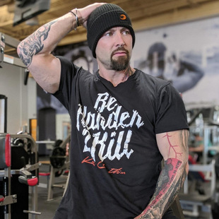 ✅ Gasp Summer New Sports Training Loose Bodybuilding Fitness Muscle Casual Large Size Short Sleeve Mid-Sleeve Dropshipping