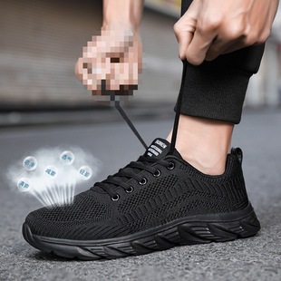 Multi-walking shoes duozoulu official flagship store men's shoes black sneaker lightweight non-slip soft bottom running shoes for men
